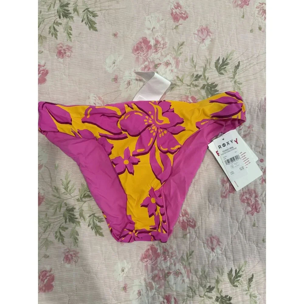 Roxy Women's Standard Reversible Bikini UPF 50+ Quick-Dry Swimsuit Bottoms S NWT